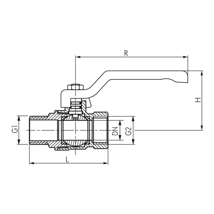 Valvola a sfera in ottone, Eco-Line, R 3/4" / Rp 3/4", da 0 a 25 bar - Eco-Line