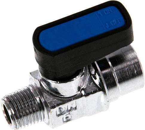 Messing-Minikugelhahn Rp 1/8"-R 1/8" (AG), PN 20