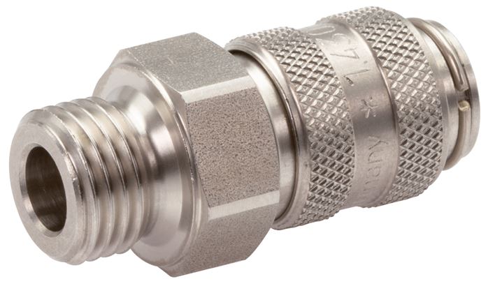 Schnellkupplung (NW5) G 3/8"(AG), Stahl gehärtet & vernickelt