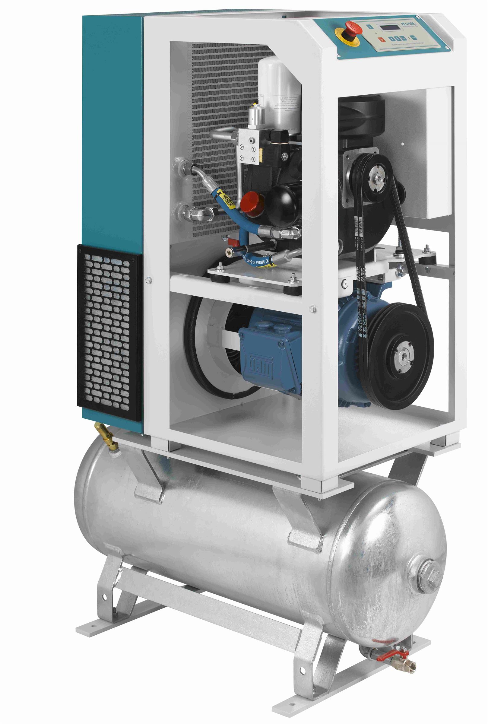 RENNER-Kompressor RSDF-PRO 5,5 auf 90 Liter Behälter- frequenzgeregelter Schraubenkompressor