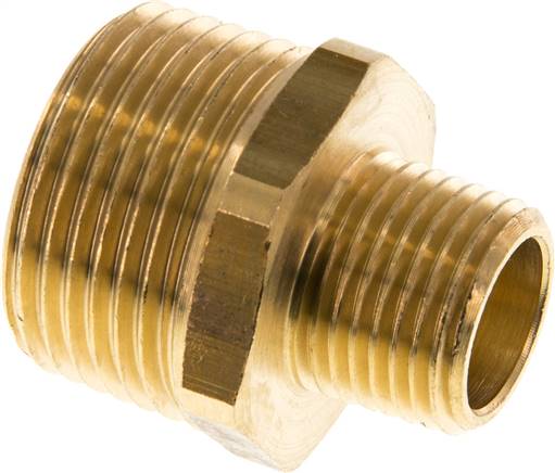 Doppelnippel R 1"-R 1/2", Messing/Rotguss