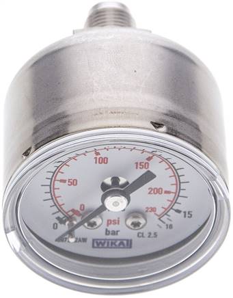 ES-Manometer waagerecht, 40mm, 0 - 16 bar, G 1/8"