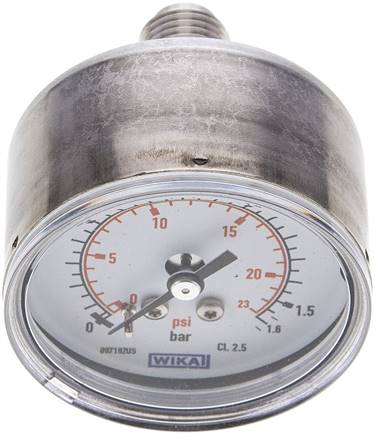 ES-Manometer waagerecht, 50mm, 0 - 1,6 bar, G 1/4"