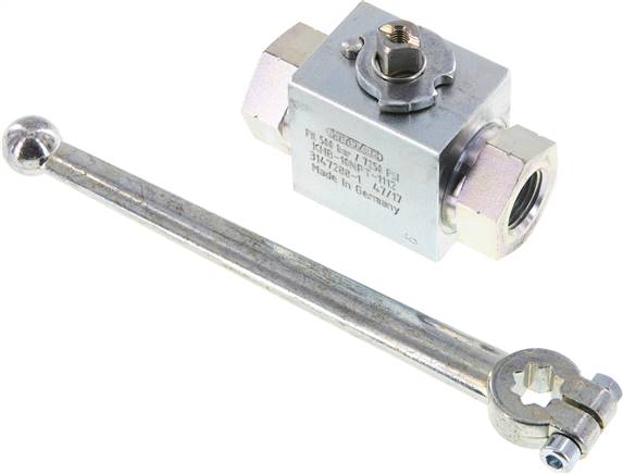 Hochdruck-Kugelhahn, Stahl, NPT 3/8", 0 bis 500bar