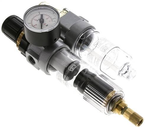 Mini-Wartungseinheit, 2-tlg., G 1/4", 0,5 - 10 bar, Kondensatablass automatisch