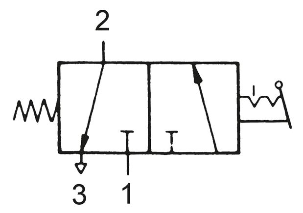 3/2-Wege Kippschalter-Ventil, schwarz (30,5mm), M5
