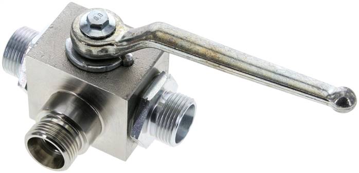 Hochdruck-3-Wege Kugelhahn, T-Bohrung, 15 L (M22x1,5), 0 bis 315bar