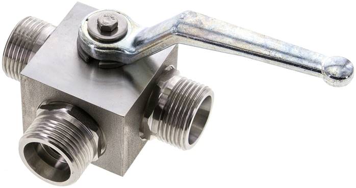 ES-Hochdruck-3-Wege Kugelhahn, L-Bohrung, 20 S (M30x2), 0 bis 400bar