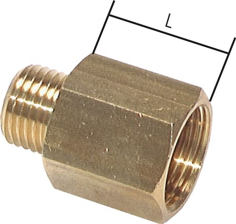 Reduziernippel G 3/8"(AG)-G 1/2"(IG), Messing