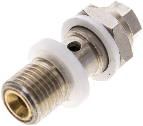 Drosselhohlschraube G 1/4", zuluftregelnd (A), Schlitzschraube und Kontermutter