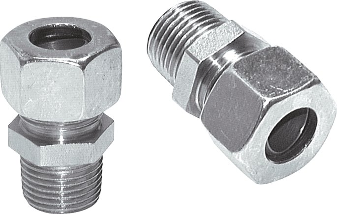 Gerade Schneidringverschr. R 1/2"-12 L (M18x1,5), Stahl verzinkt