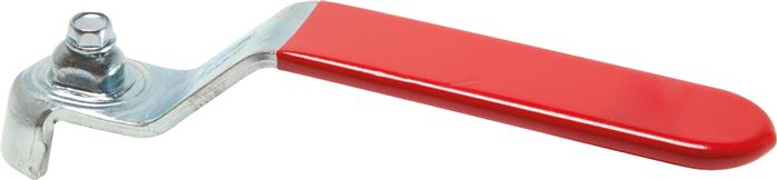 Kombigriff-rot, Größe 4, Flachstahl (Stahl verzinkt mit Kunststoffüberzug)