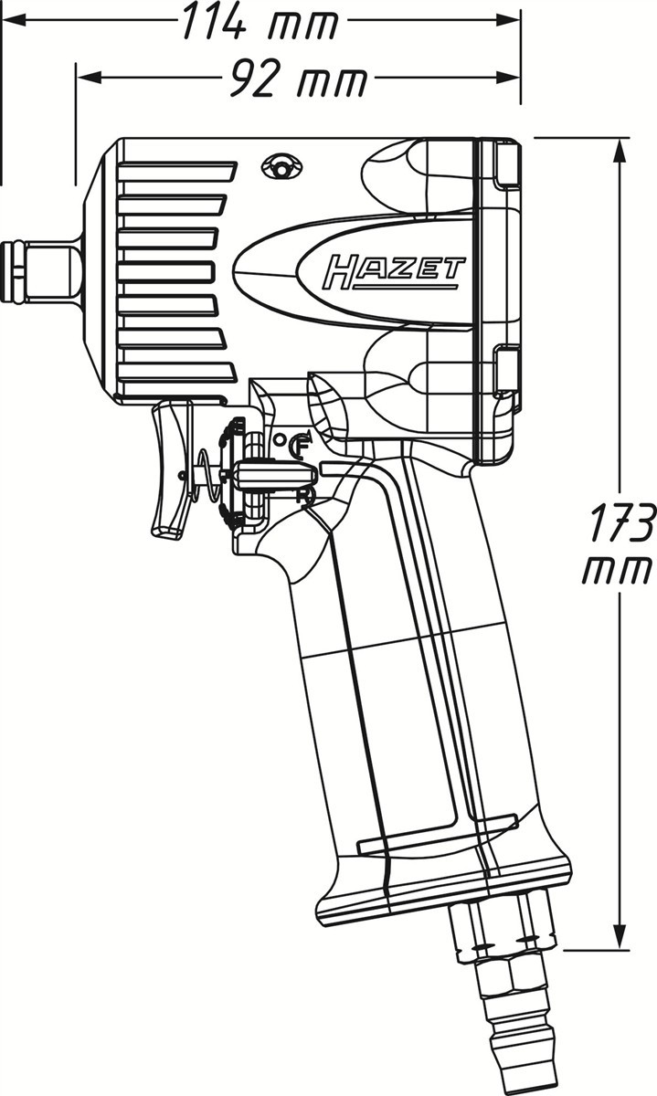 OFFERTA SET CAMBIO PNEUMATICI HAZET: avvitatore a impulsi HAZET - extra corto 9012M, manometro e tubo di gonfiaggio pneumatici