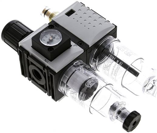 FUTURA Wartungseinheit, 2-tlg., G 1/4", 0,5 - 10 bar, Baur.0, Kompaktmanometer