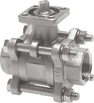 Edelstahl-Kugelhahn, Direktmontageflansch G 1/4", PN 63