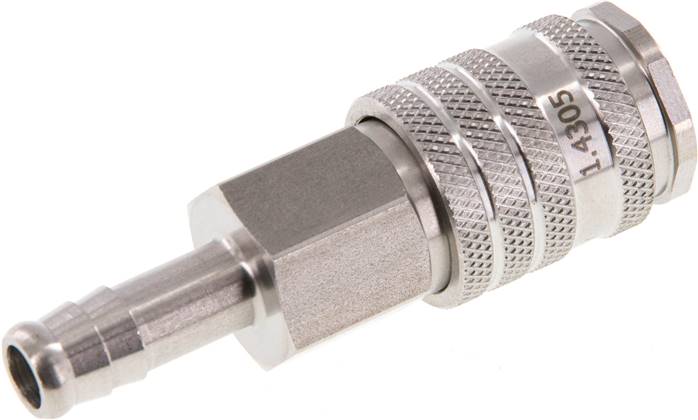 Schnellkupplung (NW7,2) 9 (3/8")mm Schlauch, Edelstahl, mit Kugelverriegelung