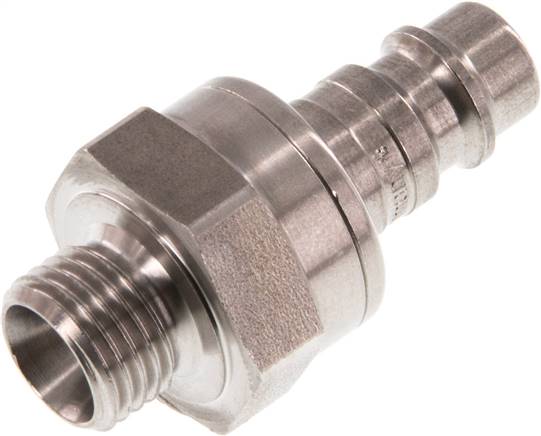 Kupplungsstecker (NW7,2) G 1/4"(AG), Edelstahl, beidseitig absperrend
