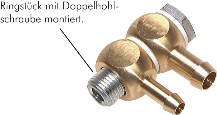 Ringstück für L-Gewindetülle G 3/8"-6 (1/4")mm, Messing