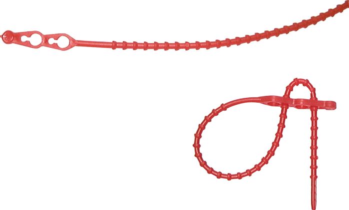 Lösbarer Kabelbinder, 290mm, 2 Befestigungsaugen, natur