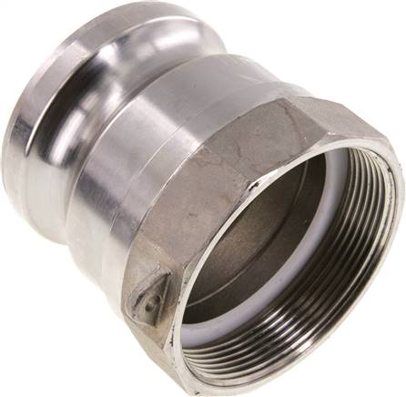 DIN/EN-Kamlock-Stecker (A/AF) G 2-1/2"(IG), Edelstahl (1.4408)