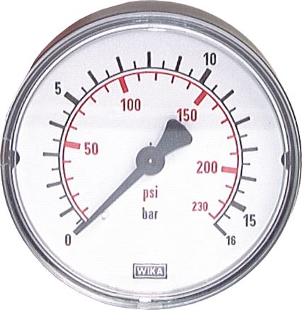 Manometer waagerecht (KU/Ms), 40mm, 0 - 1,6 bar, G 1/8"
