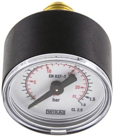 Manometer waagerecht (KU/Ms), 40mm, 0 - 1,6 bar, G 1/4"