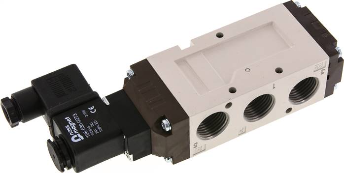 5/2-Wege Magnetventil, G 1/2", Federrückstellung, 24 V=