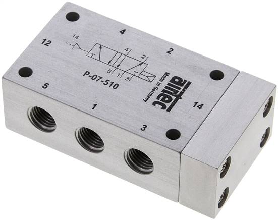 5/2-Wege Pneumatikventil mit Luftfeder, G 1/4", ATEX-Zulassung