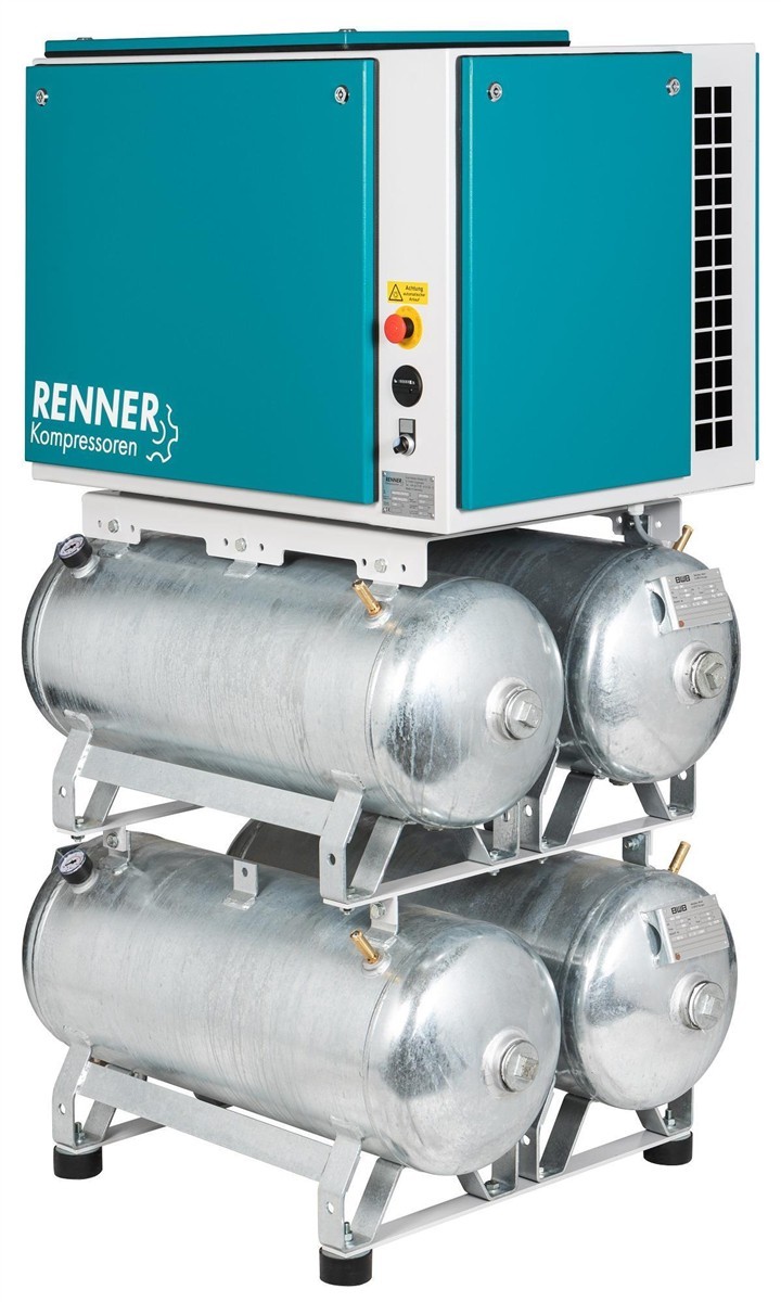RENNER Riko 960/4x90 S-KT compressore industriale a pistoni 10 bar - caldaia an. Senza ZÜS, essiccatore a refrigerazione