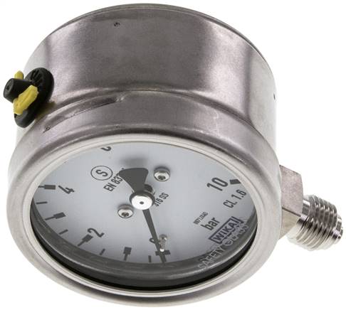Sicherheits-Manometer senkrecht, 63mm, 0 - 10 bar