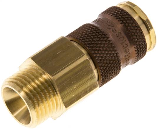 Schnellkupplung (NW7,2) G 1/2"(AG), braun, Dreieck 12,5 mm