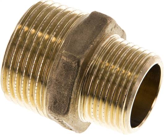 Doppelnippel R 1"-R 3/4", Messing/Rotguss