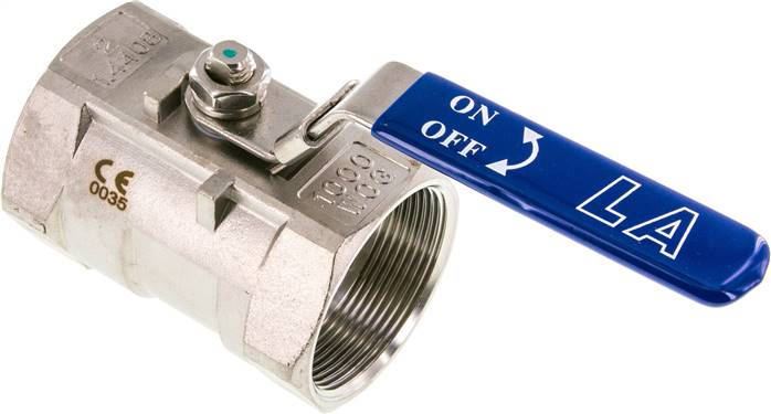 1-teiliger Edelstahl-Kugelhahn, G 2", 0 bis 63bar