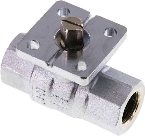 Messing-Kugelhahn, Direktmontageflansch Rp 3/8", -0,9 bis 40bar