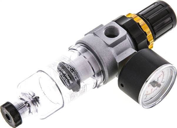 Mini-Filterregler G 1/4", 0,1 - 3 bar, 350 l/min Standard