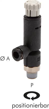 Druckregler R 1/8"-4mm, ohne Manometer, IQS-Standard