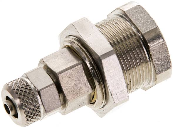 Abreiß- Schnellkupplung (NW5) 6x4mm Schlauch, Messing vernickelt, für Stecker beidseitig absperrend