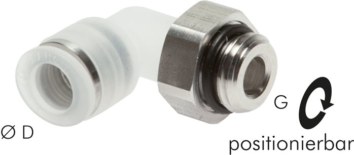 Winkel-Steckanschluss G 1/4"-8mm, IQS-PP