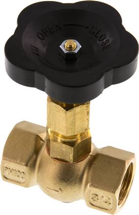 Nadel-Absperrventil, Messing, G 3/4" (IG), 0 bis 100bar
