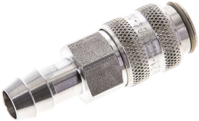 Schnellkupplung (NW5) 9 (3/8")mm Schlauch, 1.4404, für Stecker beidseitig absperrend