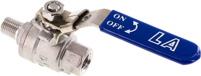 Edelstahl-Kugelhahn, Eco-Line leicht, R 1/4" / Rp 1/4", 0 bis 63bar