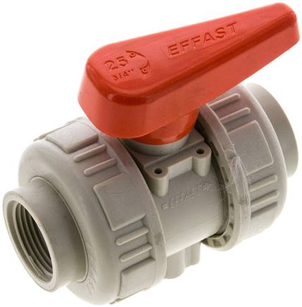 Kugelhahn, PP-H / FKM, Rp 3/4" (Industrieausführung)