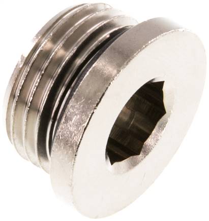 Verschlussstopfen Innenskt. G 1/2", Messing vernickelt