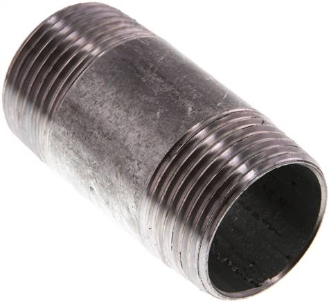 Rohrdoppelnippel R 1"-60mm, Stahlrohr ST 37 verzinkt