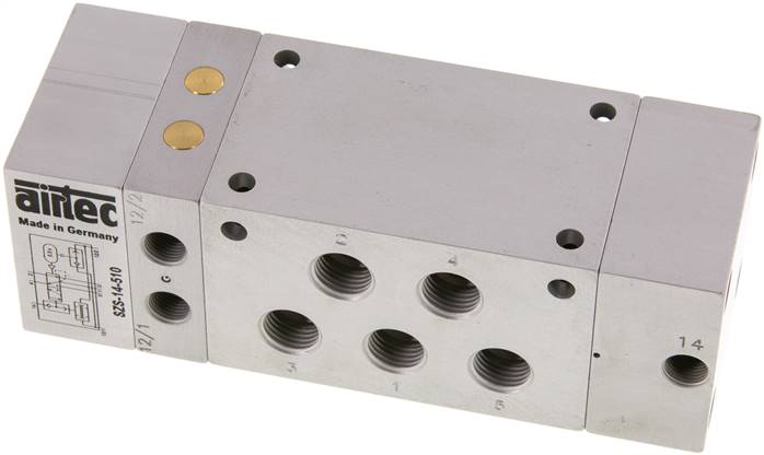 Zweihand-Sicherheitsblock G 1/4", 5/2-Wege (Selbsthalte-Anschluss (Y))