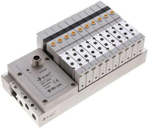 Ventilterminal 10x5/2-Wege, IO-Link, M 5 an Ventilen (oben)