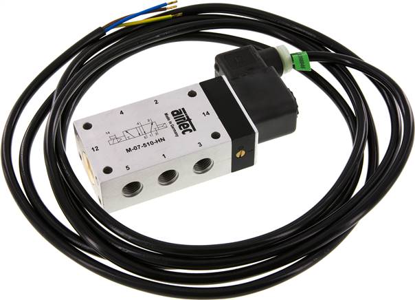 5/2-Wege Magnetventil, G 1/4", Luftfeder, 230 V AC (ATEX)