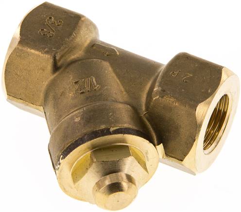 Schrägsitz-Rückschlagventil, Rp 3/8", PN 10 / FKM-Dichtung, Messing