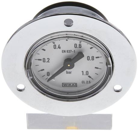 Einbaumanometer (CrNi/Ms), Frontring, 40mm, 0 - 1 bar