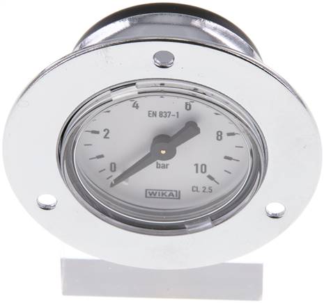 Einbaumanometer (CrNi/Ms), Frontring, 40mm, 0 - 10 bar